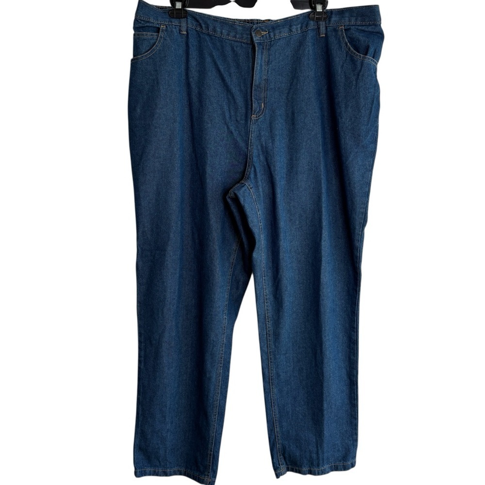 Woman Within Jeans Size 26W Pockets Straight Leg Denim Comfort Elastic Waist